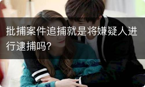 批捕案件追捕就是将嫌疑人进行逮捕吗？