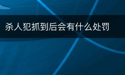 杀人犯抓到后会有什么处罚