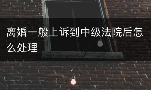 离婚一般上诉到中级法院后怎么处理