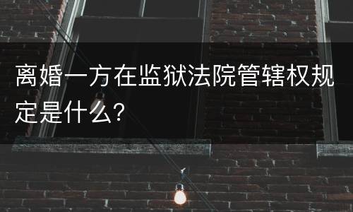 离婚一方在监狱法院管辖权规定是什么？