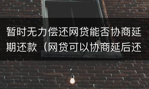 暂时无力偿还网贷能否协商延期还款（网贷可以协商延后还款吗）