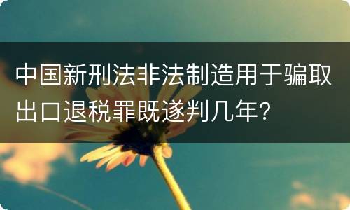中国新刑法非法制造用于骗取出口退税罪既遂判几年？