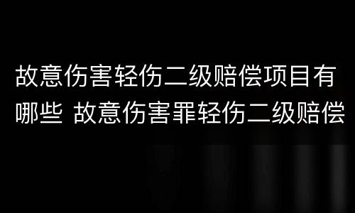 故意伤害轻伤二级赔偿项目有哪些 故意伤害罪轻伤二级赔偿