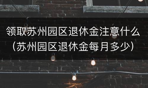 领取苏州园区退休金注意什么（苏州园区退休金每月多少）
