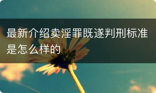最新介绍卖淫罪既遂判刑标准是怎么样的