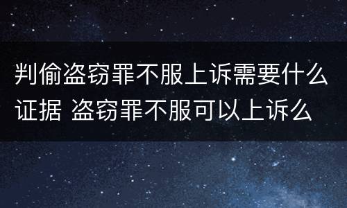 判偷盗窃罪不服上诉需要什么证据 盗窃罪不服可以上诉么