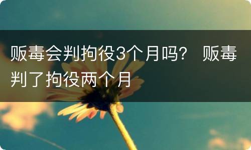 贩毒会判拘役3个月吗？ 贩毒判了拘役两个月