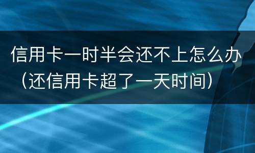 信用卡一时半会还不上怎么办（还信用卡超了一天时间）