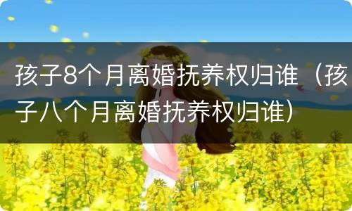 孩子8个月离婚抚养权归谁（孩子八个月离婚抚养权归谁）