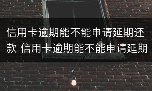 信用卡逾期能不能申请延期还款 信用卡逾期能不能申请延期还款业务