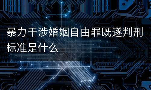 暴力干涉婚姻自由罪既遂判刑标准是什么