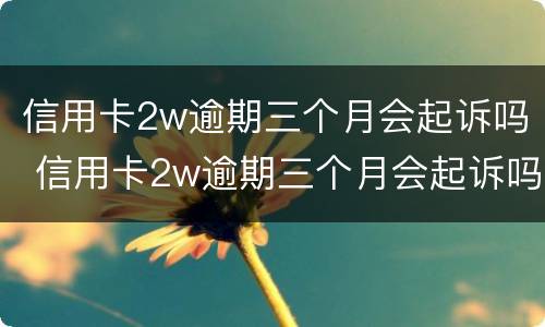 信用卡2w逾期三个月会起诉吗 信用卡2w逾期三个月会起诉吗
