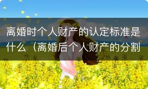 离婚时个人财产的认定标准是什么（离婚后个人财产的分割）