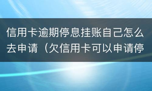 信用卡逾期停息挂账自己怎么去申请（欠信用卡可以申请停息挂账吗）