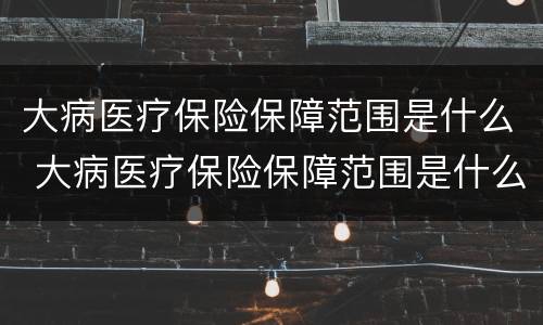 大病医疗保险保障范围是什么 大病医疗保险保障范围是什么内容