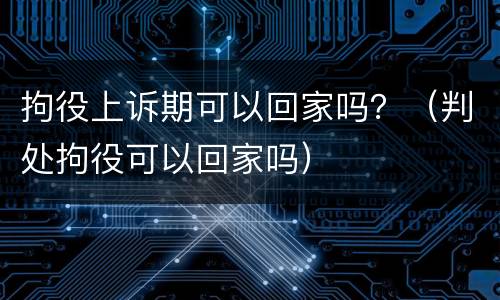 拘役上诉期可以回家吗？（判处拘役可以回家吗）