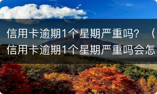 信用卡逾期1个星期严重吗？（信用卡逾期1个星期严重吗会怎样）