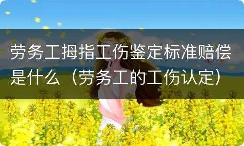 劳务工拇指工伤鉴定标准赔偿是什么（劳务工的工伤认定）