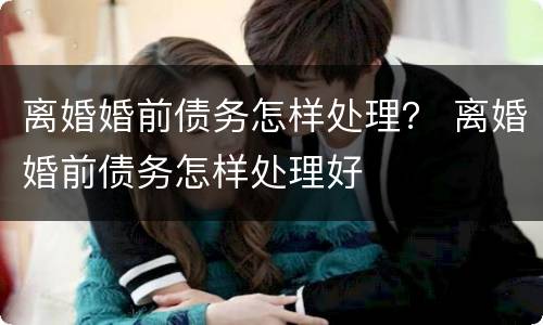 离婚婚前债务怎样处理？ 离婚婚前债务怎样处理好
