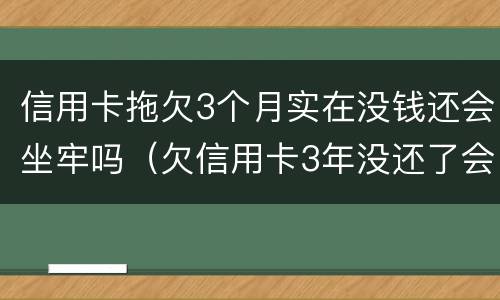 信用卡拖欠3个月实在没钱还会坐牢吗（欠信用卡3年没还了会坐牢吗）