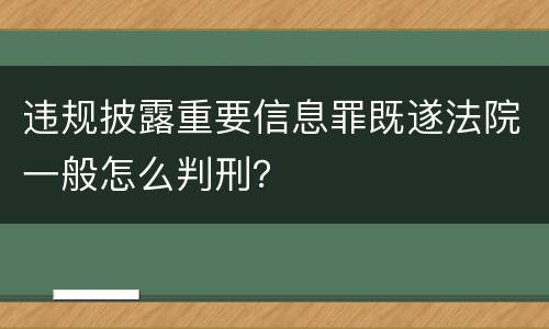 违规披露重要信息罪既遂法院一般怎么判刑？