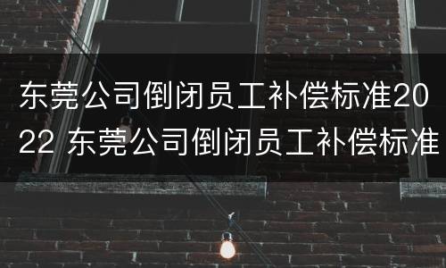 东莞公司倒闭员工补偿标准2022 东莞公司倒闭员工补偿标准2022咨询