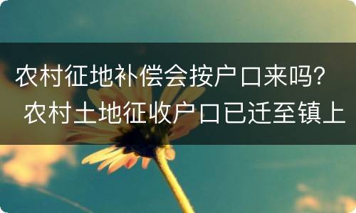 农村征地补偿会按户口来吗？ 农村土地征收户口已迁至镇上有补偿吗