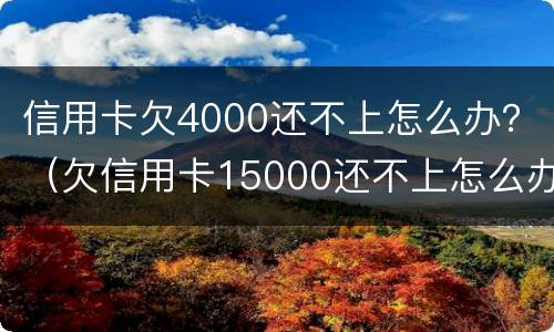 信用卡欠4000还不上怎么办？（欠信用卡15000还不上怎么办）