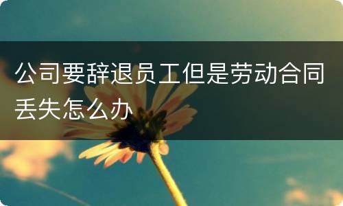 公司要辞退员工但是劳动合同丢失怎么办