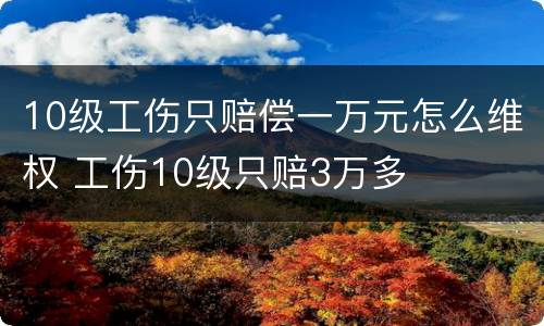 10级工伤只赔偿一万元怎么维权 工伤10级只赔3万多