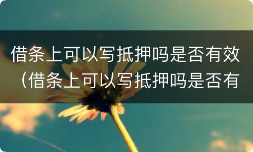 借条上可以写抵押吗是否有效（借条上可以写抵押吗是否有效呢）