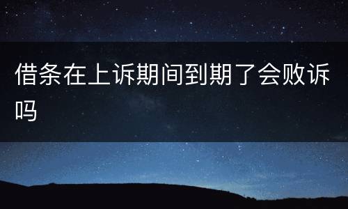 借条在上诉期间到期了会败诉吗