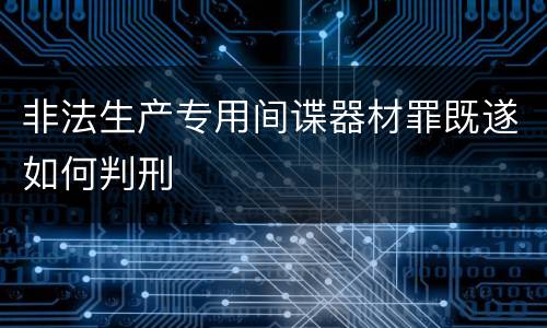 非法生产专用间谍器材罪既遂如何判刑