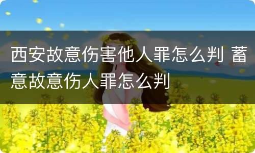 西安故意伤害他人罪怎么判 蓄意故意伤人罪怎么判