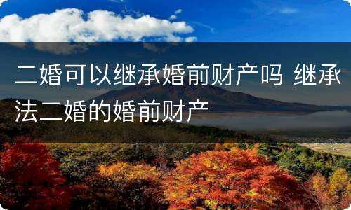 二婚可以继承婚前财产吗 继承法二婚的婚前财产