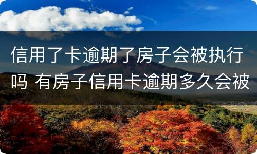 信用了卡逾期了房子会被执行吗 有房子信用卡逾期多久会被起诉