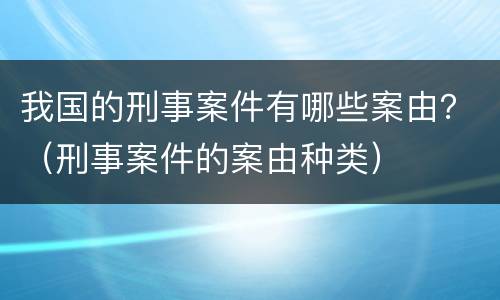 我国的刑事案件有哪些案由？（刑事案件的案由种类）