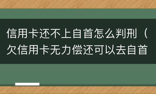 信用卡还不上自首怎么判刑（欠信用卡无力偿还可以去自首吗）