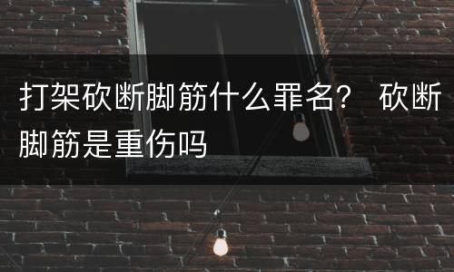 打架砍断脚筋什么罪名？ 砍断脚筋是重伤吗