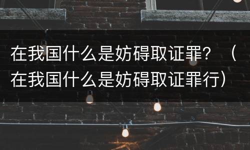 在我国什么是妨碍取证罪？（在我国什么是妨碍取证罪行）