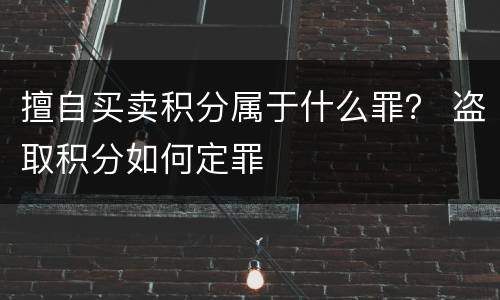 擅自买卖积分属于什么罪？ 盗取积分如何定罪