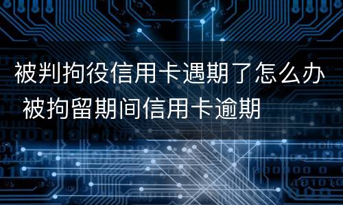 被判拘役信用卡遇期了怎么办 被拘留期间信用卡逾期
