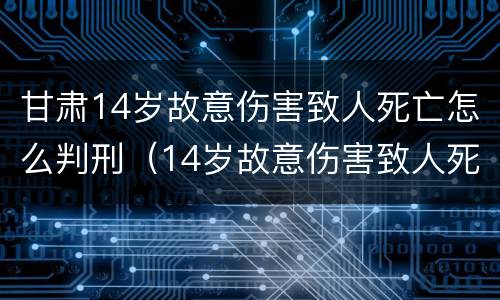 甘肃14岁故意伤害致人死亡怎么判刑（14岁故意伤害致人死亡 判决）