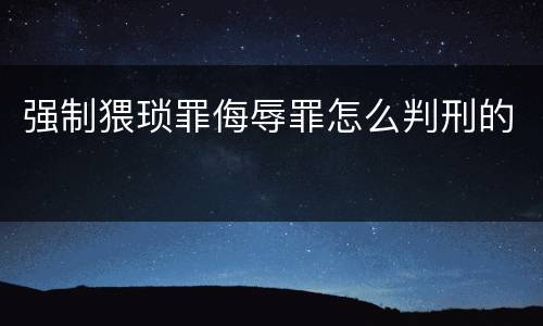 强制猥琐罪侮辱罪怎么判刑的