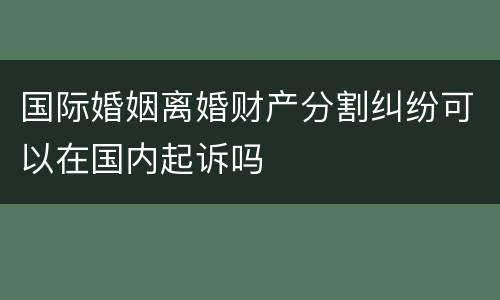 国际婚姻离婚财产分割纠纷可以在国内起诉吗