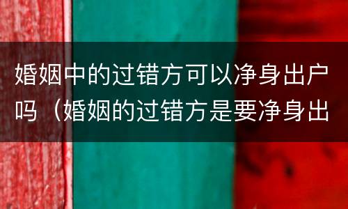 婚姻中的过错方可以净身出户吗（婚姻的过错方是要净身出户吗?）