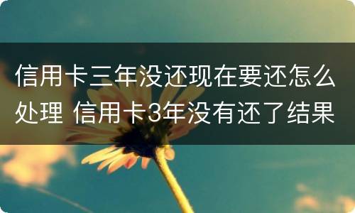 信用卡三年没还现在要还怎么处理 信用卡3年没有还了结果会怎么样