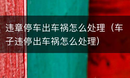违章停车出车祸怎么处理（车子违停出车祸怎么处理）