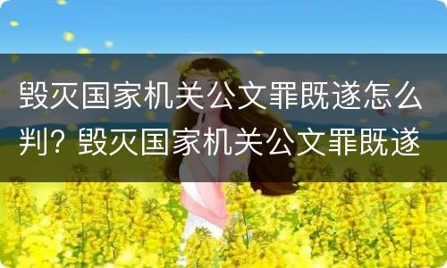 毁灭国家机关公文罪既遂怎么判? 毁灭国家机关公文罪既遂怎么判定