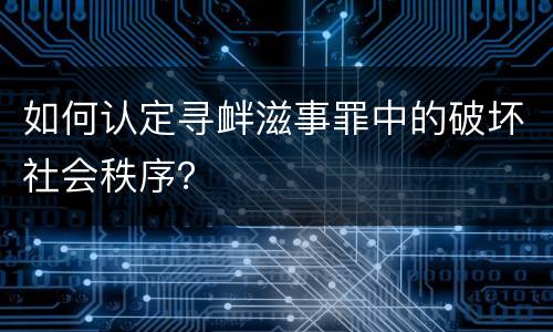 如何认定寻衅滋事罪中的破坏社会秩序？